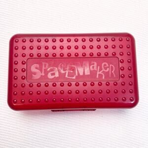 Vintage 90s Spacemaker Pencil Box red/clear